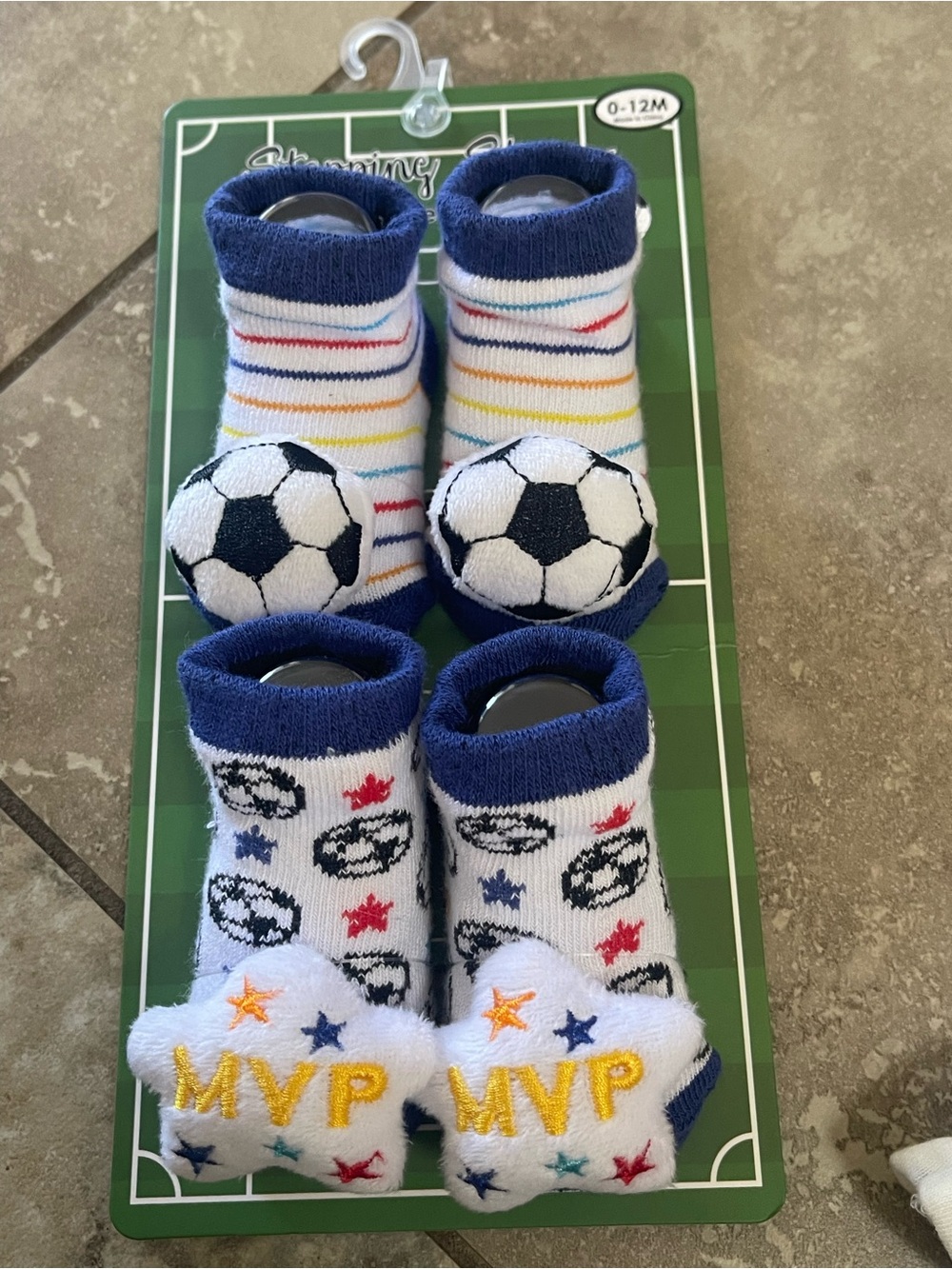 Baby Soccer Sock Booties - Navy & White MVP and Striped Styles
